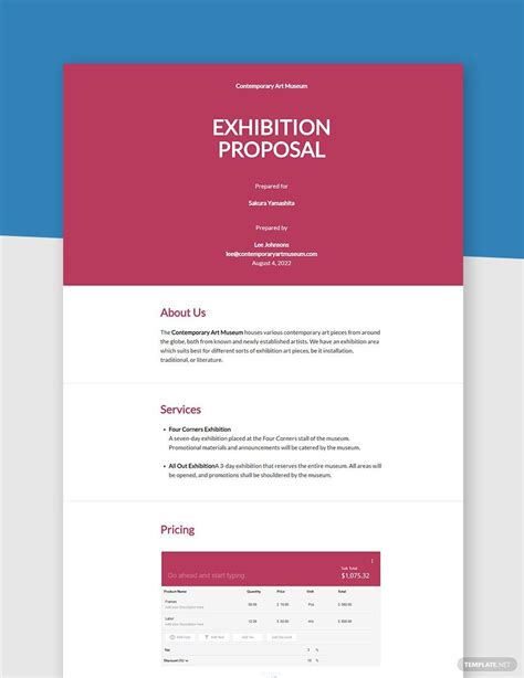 Exhibition Proposal Templates Pdf Format Free Download