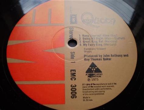 Queen Debut 1st Uk Pressing Cat No Emc 3006 Emi Labels 1973 Album