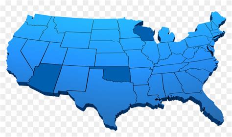 Us Map Blue Png United States Map Png 3d Transparent Png 981x533