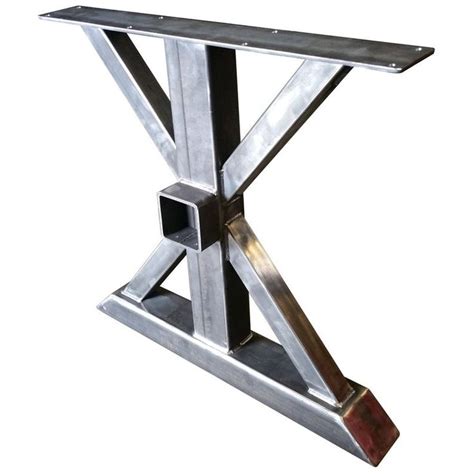 This table can be used as a bar table or dinner table for two people. Counter Height 34-1/2" Tall Steel Trestle Table Legs With ...
