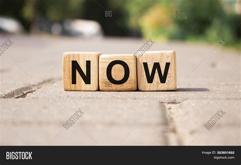 Word Now Wooden Blocks Image And Photo Free Trial Bigstock