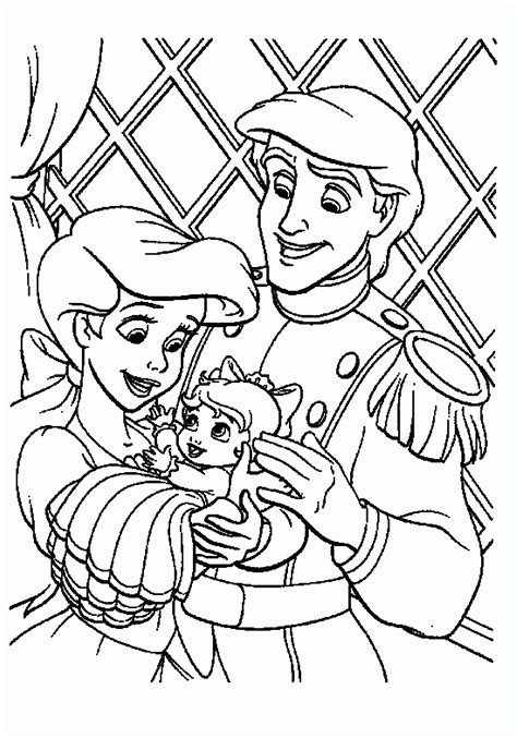 ariel and eric coloring pages sketch coloring page