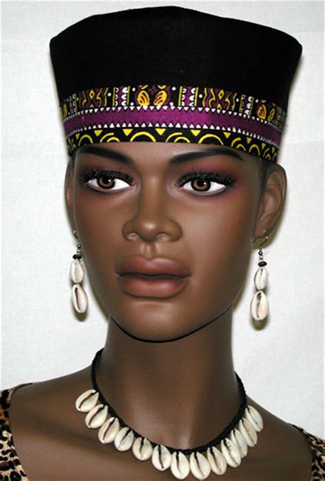 African Hat Kente Trim Kufi Hat For Women