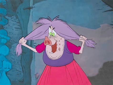 Original Production Animation Cel Of Mad Madam Mim From The Sword In