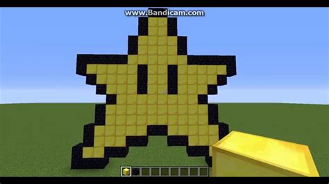 Minecraft Mario Star Pixel Art Lets Build Youtube