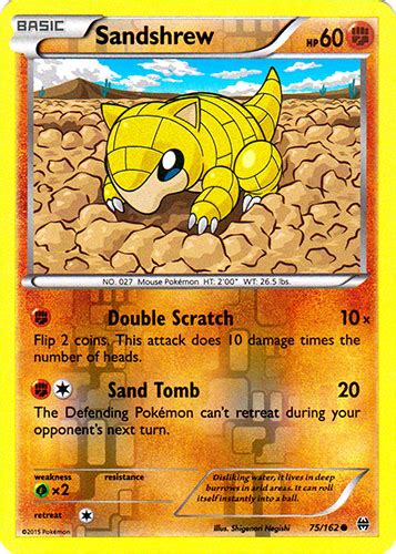 Each pokémon can have only 1 pokémon tool attached at any time. Sandshrew - 75/162 - Common - Reverse Holo - Pokemon Singles » XY BreakThrough - Collector's Cache