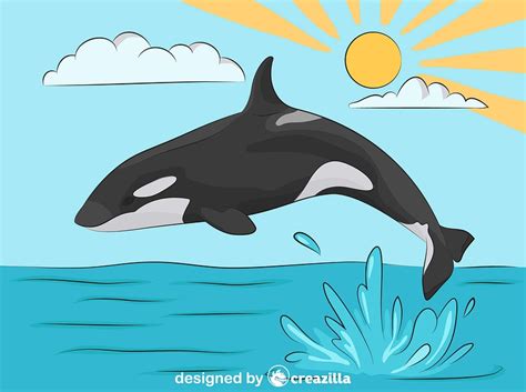 Killer Whale Jumping Out Of Water Vector Free Download Creazilla