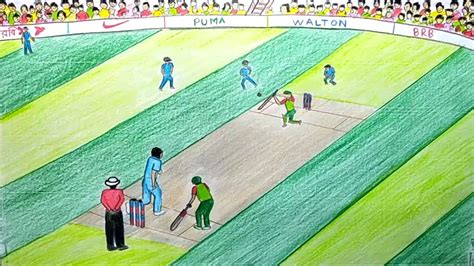 Sketch Cricket Game Drawing Cricket Drawing Hd Stock Images