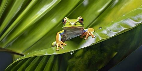 Dumpy Frog On Leaves Frog Amphibian Reptile Generative Ai 28288569