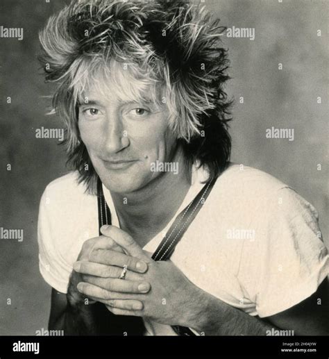 British Singer And Songwriter Rod Stewart 1980s Stock Photo Alamy