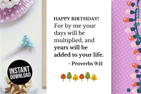 Printable Birthday Card Christian Bible Proverbs God Greeting Etsy Uk