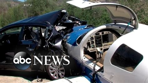 Plane Crashes Into Car On California Highway Youtube
