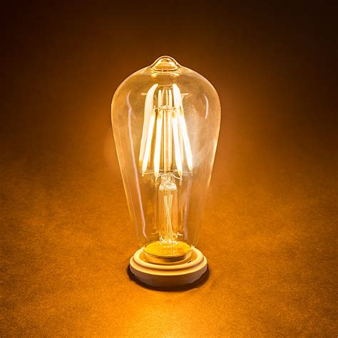 Antique led light bulbs with a medium base. ST18 LED Filament Bulb - 35 Watt Equivalent Vintage Light ...