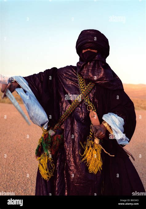 A Tuareg Man In His Traditional Dress Dressed Up Up For Festivity