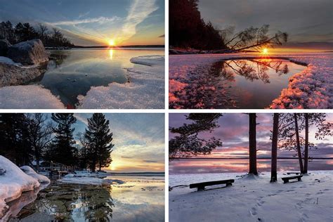 Higgins Lake Winter Collage Photograph By Ron Wiltse Fine Art America