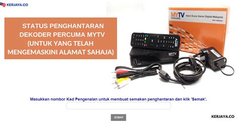 Cara pemasangan mytv broadcasting malaysia. Status Penghantaran Dekoder Percuma MYTV Untuk Golongan ...