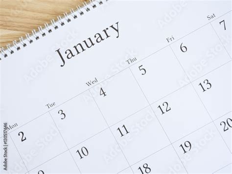 January On White Calendar Page 2 Stock Photo And Royalty Free Images