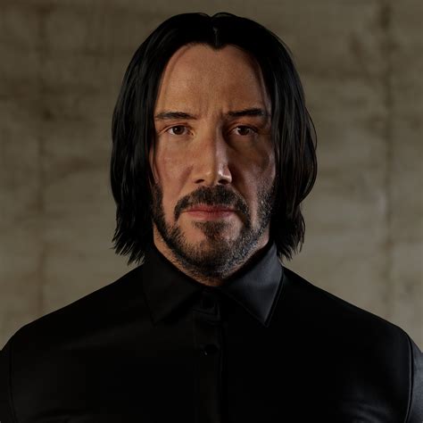 Keanu Reeves John Wick Portrait Zbrushcentral