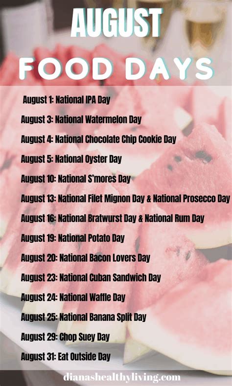 Complete List Of National Food Days And National Food Holidays National Food Day Calendar