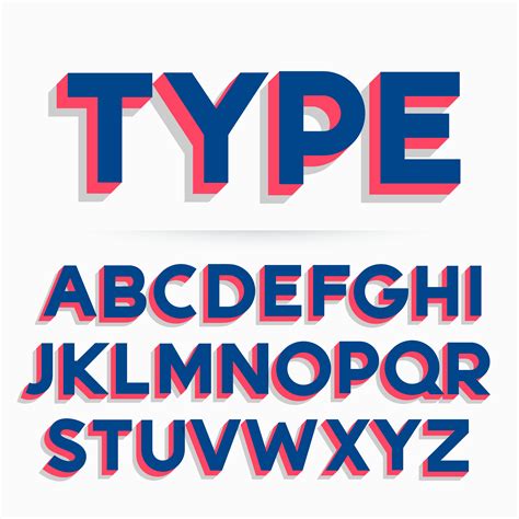 3d Typeface Font And Alphabet Vector Design Download Free Vector Art