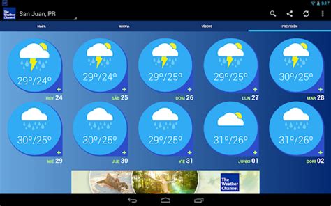 También incluye una tabla resumen con las temperaturas actuales y el pronóstico para temperaturas en los próximos días. El Tiempo - Pronóstico de clima - Aplicaciones Android en ...