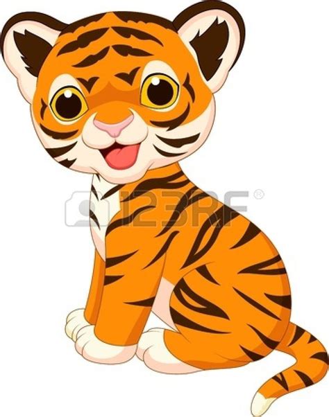Vector Cute Tiger Cartoon Teguh Mujiono Cartoon Tiger Baby Cartoon