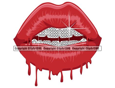 Sexy Lips Diamond Teeth Bling Mouth Grill Drip Dripping Etsy