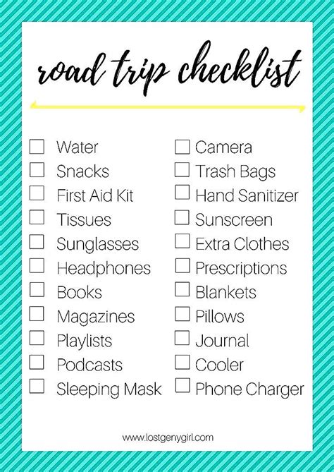 Travel Essentials For Teenagers In 2020 Road Trip Checklist Road