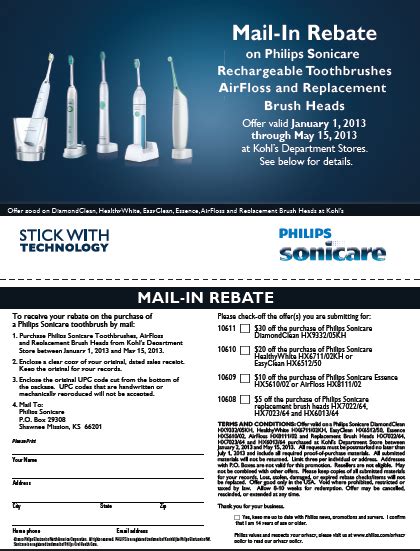 Sonicare Rebate Form Bed Bath And Beyond