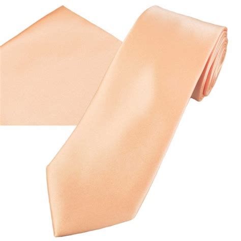 Plain Peach Men S Satin Tie Pocket Square Handkerchief Set From Ties