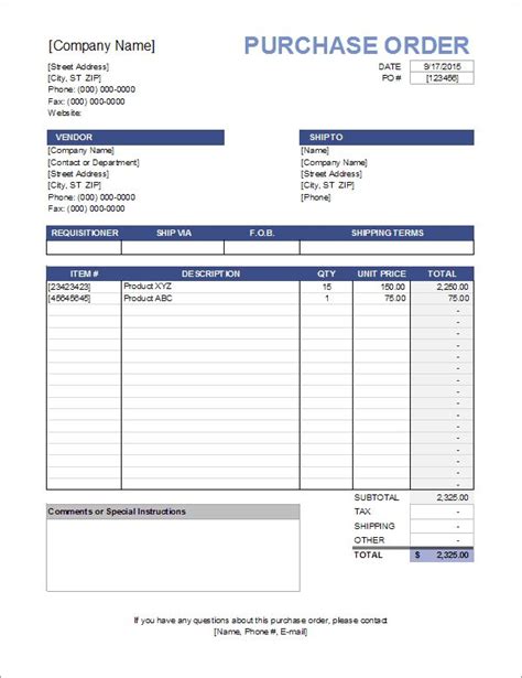The health and safety of our employees and customers is our top priority. Purchase Order Template for Excel | Purchase order form, Purchase order template, Order form ...