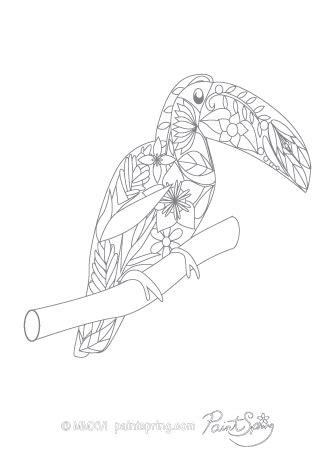 Toucan coloring page for adults. Printable Animal Adult Coloring Book {Get 3 Free Pages}