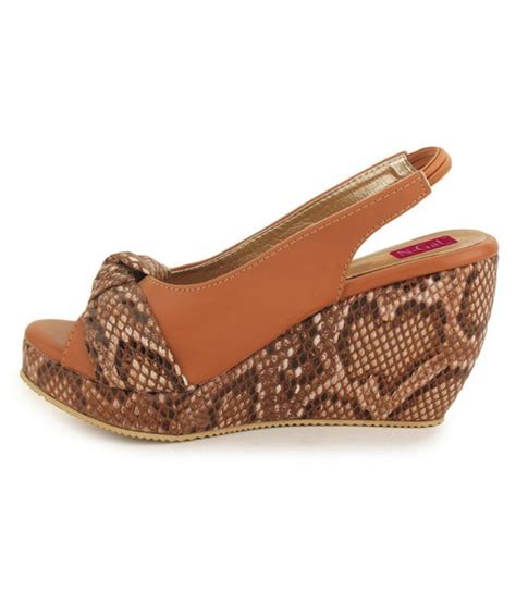 N Gal Brown Wedges Heels Price In India Buy N Gal Brown Wedges Heels