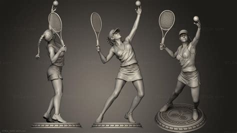 Figurines Of Girls Girl Player In Tennis Stkgl0282 3d Stl Model