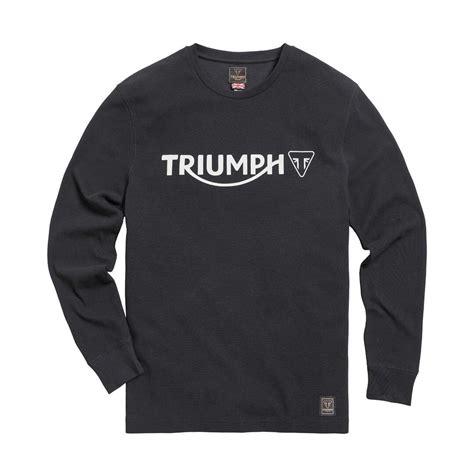 Triumph Bettmann Long Sleeve Black Waffle Tee Shop Best Selling Triumph Genuine Oem