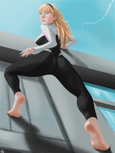spider gwen stacy bare feet remake by rob3rtojr gwen stacy spider gwen stacy