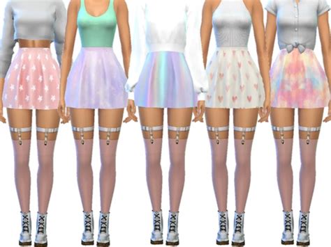 Pastel Skater Skirts By Wickedkittie At Tsr Sims 4 Updates