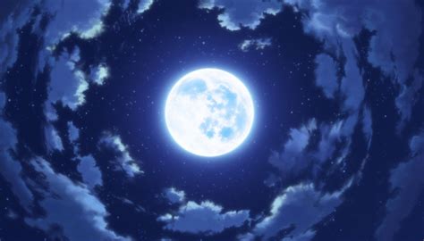 The Full Moon Is Seen Through Clouds In This Animated Scene From An