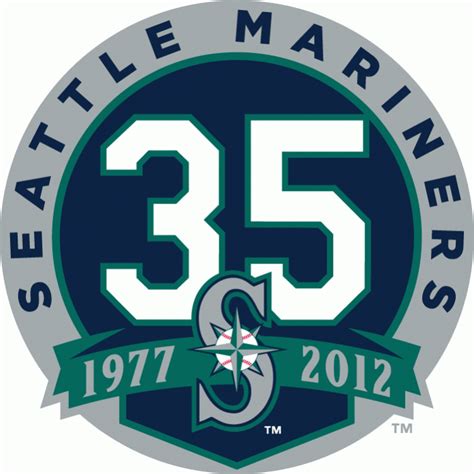 Seattle mariners logo by unknown author license: Seattle Mariners Anniversary Logo - American League (AL ...