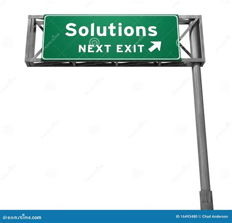 Solutions Freeway Exit Sign Stock Illustration Illustration Of Form