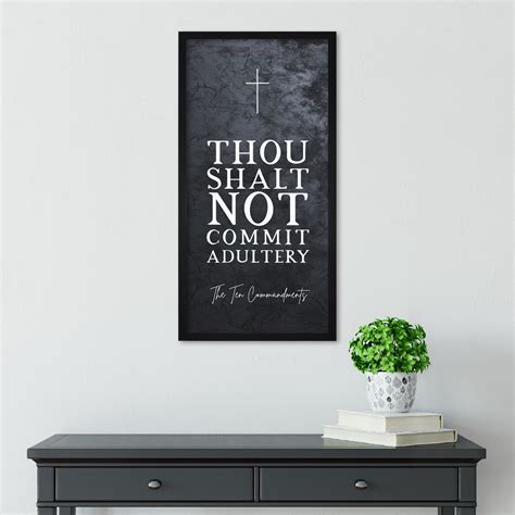 Ten Commandments Thou Shalt Not Commit Adultery Bible Verse Framed Art