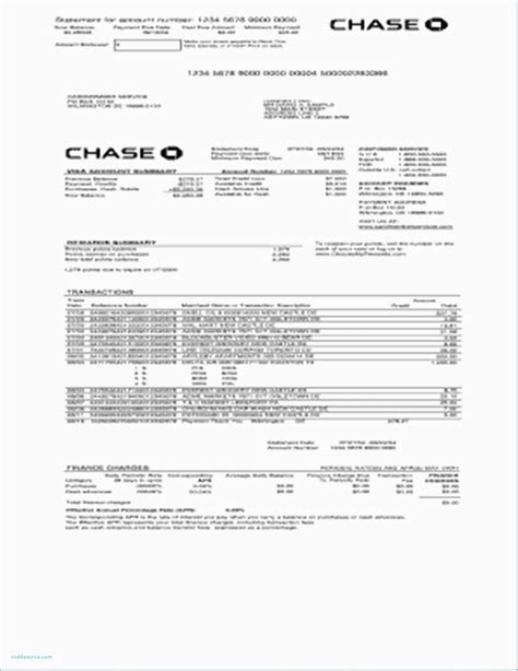 Fake Chase Bank Statement Template Free Tapver