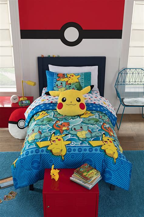 Pokemon Kids Bedroom Bed In A Bag Twin Bedding Set Comforter Pillow