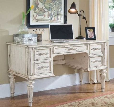 White Shabby Chic Computer Desk Complete With Drawers And Shabby Chic