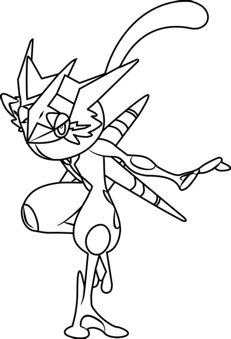 Ash Greninja Coloring Page - Free Printable Coloring Pages for Kids