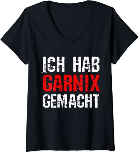 Damen Ich Hab Gar Nichts Gemacht Meme T Shirt Mit V Ausschnitt Amazon