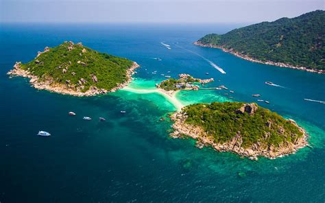 Thailand Beautiful View From The Air On Koh Tao Island Desktop Hd