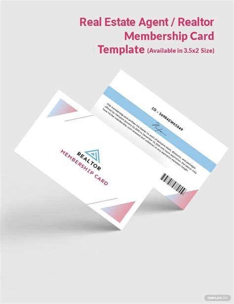 Real Estate Agentrealtor Membership Card Template In Illustrator