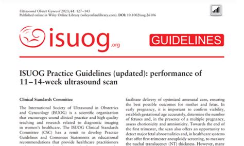 Updated Isuog Practice Guidelines Performance Of 11 14 Week