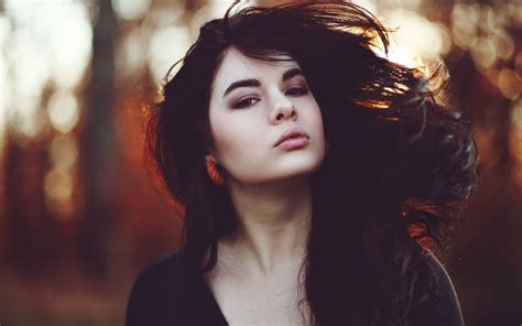 papel de parede cara mulheres modelo cabelo longo morena fotografia moda preto tops